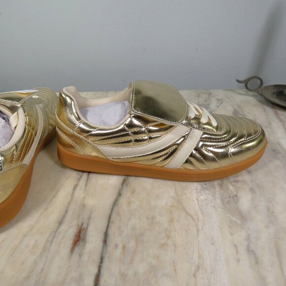 NiB Steve Madden Womens Madrid Gold Metalic Sneaker 9 - Picture 14 of 16